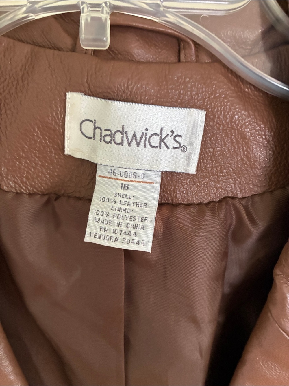 Vintage Chadwicks Brown Leather Blazer Jacket - Picture 2 of 8